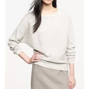 J Crew Sweater Women Slouchy Dolman Sleeve‎ Ribbed Boat Neck Cashmere Wool XS